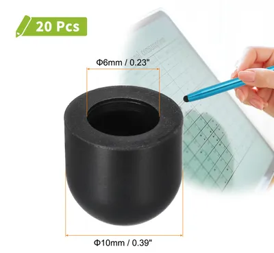 Produktbild von 20 Stš¹ck Ersatz-Stylus-Stiftspitzen 10mm Leitf?hige Kapazitive Touchscreen-Stiftspitzen Silikon-Gummispitzen, Schwarz