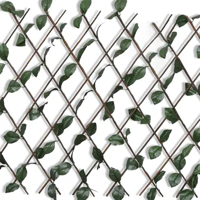 Produktbild von vidaXL Weidengitter 5 Stk. mit künstlichen Blättern 180×90 cm