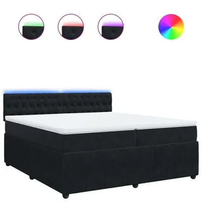Produktbild von vidaXL Boxspringbett mit Matratze Schwarz 200x200 cm Samt