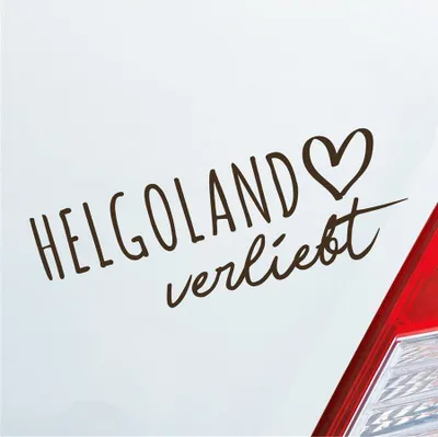 Produktbild von Auto Aufkleber Helgoland verliebt Herz Insel Nordsee Liebe Car 19x7 cm Braun Sticker Heckscheibenaufkleber