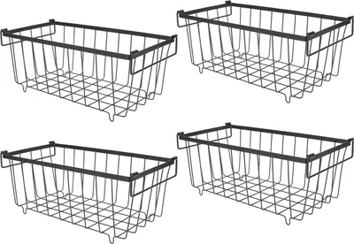 Obrázek produktu pro 4PCS Chest Freezer Storage Baskets Metal Wire Food Organizer pro chladicí skříňku