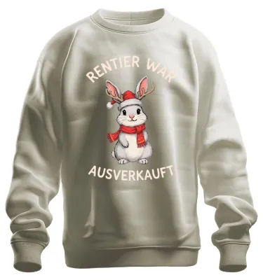 Immagine prodotto di Felpa unisex con cappuccio "Renna esaurita, coniglio natalizio, regalo divertente, corna", colore naturale, taglia M