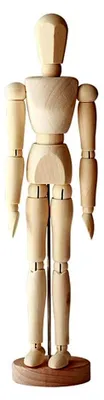 Produktbild von Schaufensterpuppen, hölzerne flexible menschliche Figurenmodelle zum Skizzieren für Malkunststudenten, 13 cm Höhe mit Holzbasis