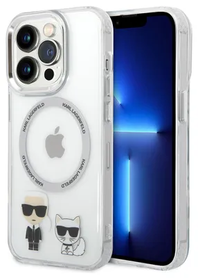 Produktbild von Karl Lagerfeld Klhmp14Lhkct Etui Für Iphone 14 Pro Hardcase Transparent/- Transparent Karl&Choupette Aluminium Magsafe