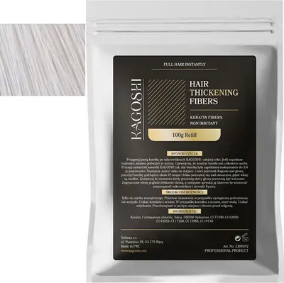 Obrázek produktu pro Kagoshi Sachet 100g Zhušťování vlasů Výplň do vlasů Vlasový prášek Vlasová vlákna Vlasová vlákna Okamžitý efekt Tak skutečné BÍLÉ