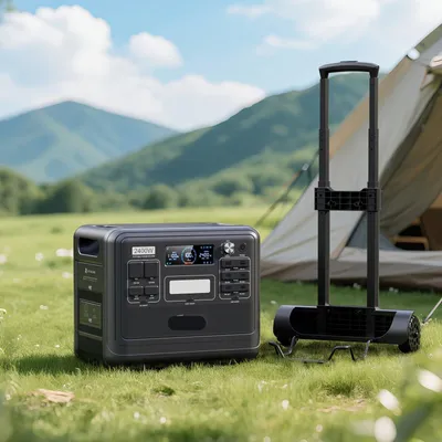 Zdjęcie produktu dla Przenośna stacja zasilania - Mobilny generator - Źródło zasilania awaryjnego - Akumulator solarny - Pojemność 2048 Wh - Moc wyjściowa 2400 W