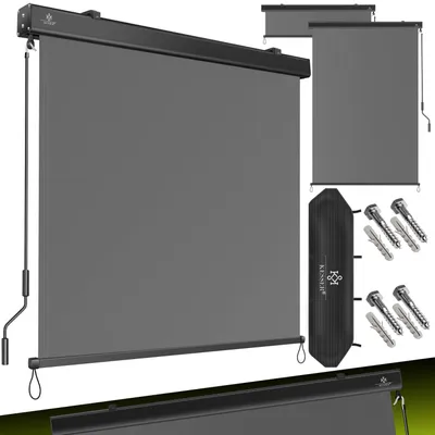 Produktbild von KESSER® Senkrechtmarkise Außenrollo Handkurbelmechanismus Balkonrollo Sonnen & Sichtschutz Beschattung Sonnenschutz Außen Rollo mit Kurbel Markisenkasten Balkon & Terrasse Inkl. Montageset & Abdeckung
