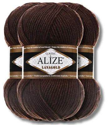 Immagine prodotto di Alize 3x 100g, filato Lanagold, tinta unita, adatto per uncinetto e maglia (26)
