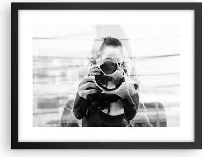 Produktbild von Gerahmtes Poster - Schwarzer Rahmen - Fotograf Schwarzweiß Doppel - 40x30 cm - Wand Bild - Wanddeko - Wandbilder - Kunstposter - Wandposter - Bilderrahmen - Bilder - Kunstdruck - P2BAA40x30-4586