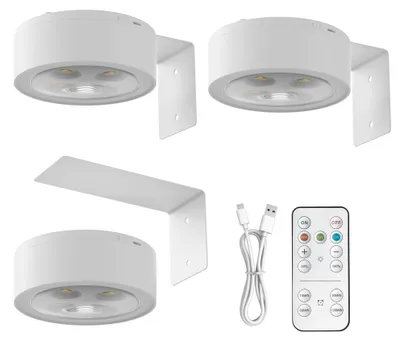 Produktbild von LED Bilderleuchte Weiß Kabellos Kaltweiß 3er-Pack 8,6 cm
