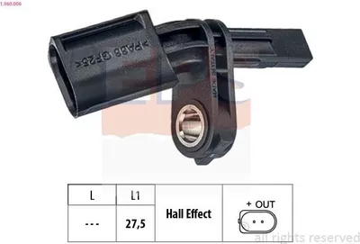 Produktbild von EPS ABS Sensor Raddrehzahl für VW Golf VII Schrägheck (5G1, BQ1, BE1, BE2) 1.960.006