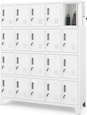Immagine prodotto di Armadietto 5B4A Armadietto con 20 scomparti Metallo verniciato a polvere 172 cm x 136 cm x 45 cm Bianco