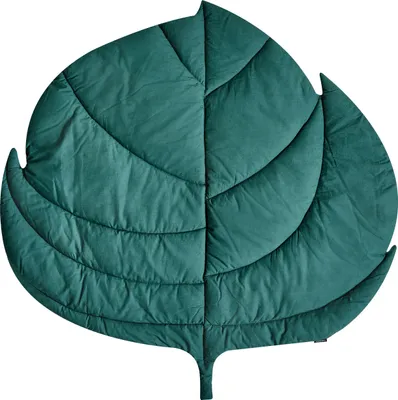Zdjęcie produktu dla BELIANI Mata do zabawy zielona bawełniana pikowana 110 x 110 cm w kształcie liścia akcesoria dla niemowląt dzieci