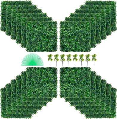 Zdjęcie produktu dla Sztuczna Trawa Panel Bukszpan 24szt 50x50cm – Dekoracja Ogród Prywatność