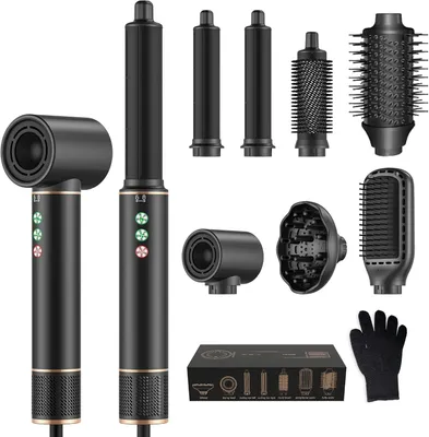 Produktbild von 110000 U/Min Haartrockner Rundbürstenföhn Föhn Mit Diffusor, Warmluftbürste, Lockenstab, Glätteisen, Zum Styling, Volumisieren, Locken und Glättenair