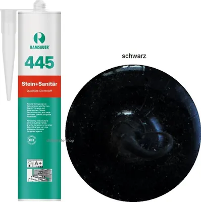 Produktbild von Ramsauer 445 Stein und Sanitär 1K Silikon Dichtstoff 310ml Kartusche schwarz