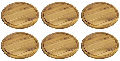 Produktbild von Kesper 28442 Fleischteller mit Saftrille Akazie Ø 25 cm x 1,5 cm, natur (6 Stück)