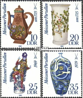 Produktbild von Briefmarken DDR 1982 Mi 2667-2670 (kompl.Ausgabe) gestempelt Meißner Porzellan (II)
