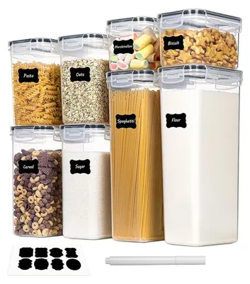 Obrázek produktu pro TRANKIELO® - 8 vzduchotěsných úložných boxů s víkem – bez BPA, stohovatelné, odolné vůči vlhkosti – objem 14 litrů