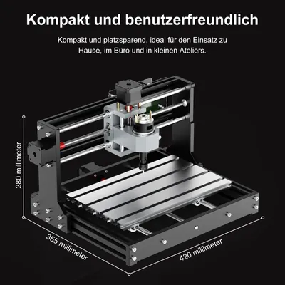 Obrázek produktu pro CNC frézka 3018S - 3-osá CNC gravírovací stroj - řízení GRBL - nouzové zastavení - pracovní plocha 300 x 180 x 45 mm - pro zpracování dřeva a akrylu