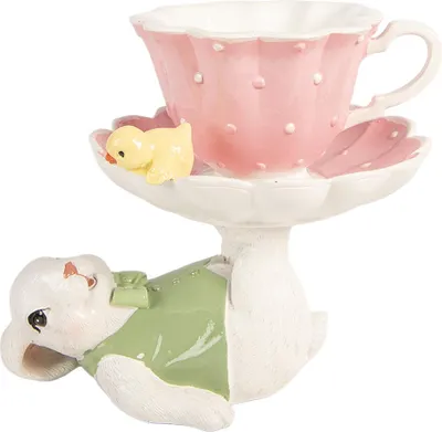 Obrázek produktu pro Clayre & Eef dekorativní figurka králíka 20x14x17 cm bílý plast