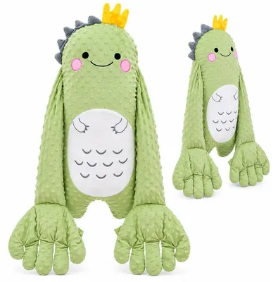 Produktbild von Einschlafhilfe Kuscheltier mit Bewegung, weiches Kuschelkissen mit Klopffunktion und Fernbedienung, Plüschtier zum Schlafen