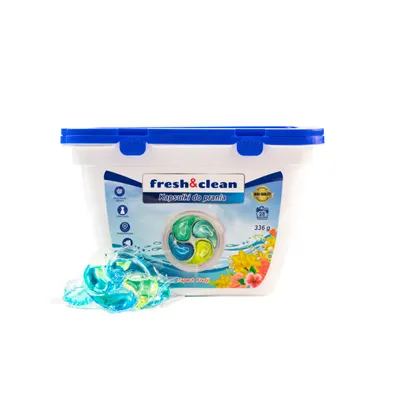 Zdjęcie produktu dla Kapsułki do prania o zapachu frezji - 28 sztuk Fresh&Clean