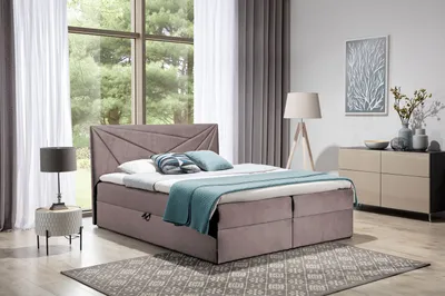 Produktbild von Boxspringbett 140x200 IVANA 5 – Rosa + GRATIS Topper