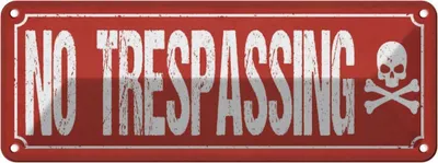 Produktbild von vianmo Blechschild 10x27 cm No trespassing Warnschild Hinweisschild Sicherheit Vorsicht