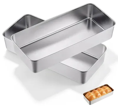 2er-Set Brotbackformen, Edelstahl, 33x15x6,7 cm, rechteckig