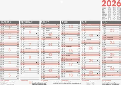 Produktbild von Glocken Tischkalender "Tafelkalender" 2026 DIN A4 quer