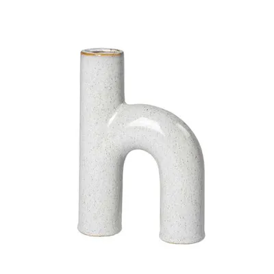 Produktbild von Broste Copenhagen Vase Hector 19cm Steingut hellgrau