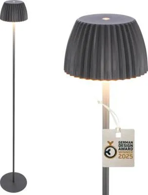 Obrázek produktu pro Nabíjecí stojací lampa s dotykovým stmívačem 4,2 W 400 lm 2700 K H 1,24 m Riffle antracitová