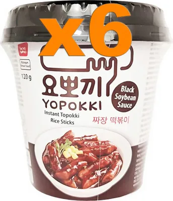 Produktbild von Yopokki Instant Jjajang Topokki Reiskuchen 6er Pack (6 x 120g)