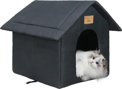 Produktbild von Katzenhaus für Outdoor wasserdicht, mit Plüschkissen, waschbar, für Gärten