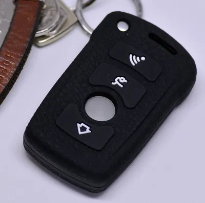 Produktbild von Auto Schlüssel Silikon Schutz Hülle Schwarz kompatibel mit BMW 7er E65 E66 01-05 4 Tasten KEYLESS SMARTKEY