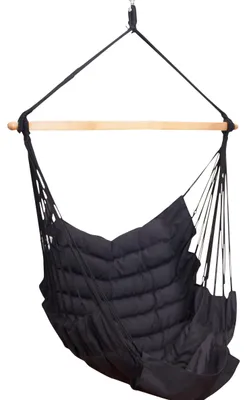 Produktbild von MacaMex SoftChair Black  Hängesessel gepolstert schwarz wetterfest Hängestuhl
