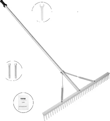 Image de Râteau paysager, construction légère en aluminium, tête de râteau 36", manche long 75