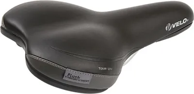 Produktbild von Velo Plush Tour-UNI Unisex Fahrradsattel schwarz/grau, Arc-Tech Federung & O-...