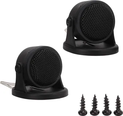 Immagine prodotto di Coppia di mini tweeter per auto, altoparlanti audio, 101 dB, 5-20 kHz, cupola in seta, nero, universale con viti