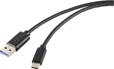 Produktbild von Renkforce USB-Kabel USB 3.2 Gen2 USB-C® Stecker, USB-A Stecker 1.00 m Schwarz Gesamtschirm RF-5720404 (RF-5720404)