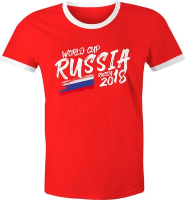 Produktbild von Herren T-Shirt Russland Russia Fan-Shirt WM-Shirt Fußball Weltmeisterschaft 2018 World Cup Moonworks® rot-weiß L