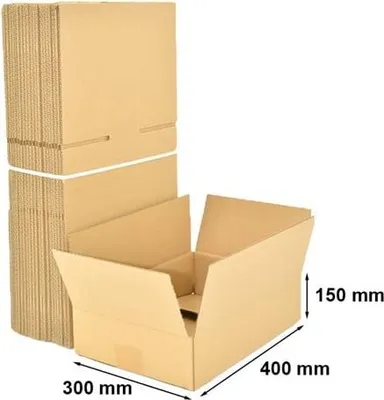 Zdjęcie produktu dla Karton Klapowy Pudełko Kartonowe 400x300x150mm 10 szt KRAFT 3-Warstwowy Gabaryt B