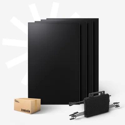 Produktbild von Kleines Kraftwerk 1920W Balkonkraftwerk Komplettset – 1600W Wechselrichter mit WiFi & Bluetooth, 4× 480W bifaziale Solarmodule, 10 m Kabel