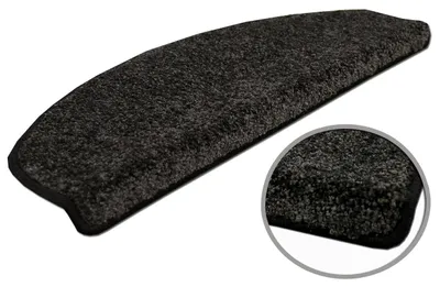 Produktbild von Velours-Stufenmatte Triumph Anthrazit (halbrund) in 2 Größen, Größe / Menge:24x65 cm = 1 Stck.