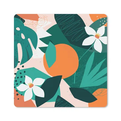 Produktbild von MuchoWow® Mauspad Mousepad Blumen - Obst - Dschungel 30x30 cm - Mousepads - Maus Mat - Pad - Mausunterlage - Gaming