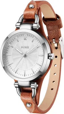 Produktbild von Burei Armbanduhr mit elegantem Lederarmband für Damen, klassisch analoge Quarz Uhr, Geschenke für Frauen