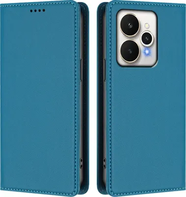 Immagine prodotto di Custodia in pelle per Realme 15 / Realme 15 Pro 5G, custodia a libro magnetica in Finto cuoio con supporto, blu lago