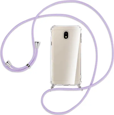 Produktbild von Handykette Backcover-Schutzhülle mit Band (Metall silberfarben) für Samsung Galaxy J3 2017 - violett
