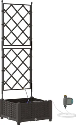 Zdjęcie produktu dla vidaXL Donica ogrodowa Brązowa 40 x 40 x 126 cm Stal